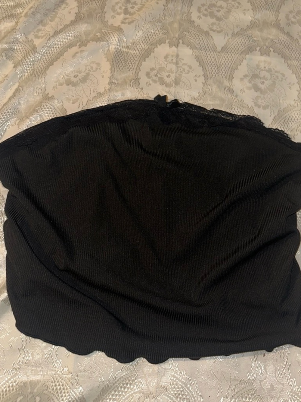 SHEIN Black Lace-Trim Mini Skirt